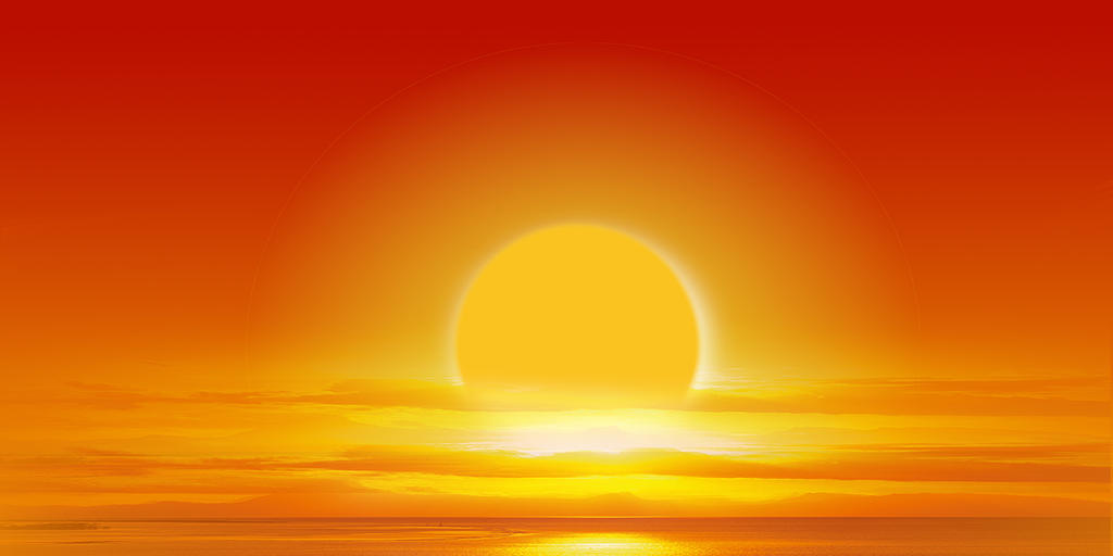 天空橘色简约太阳日出日落海上日出展板背景