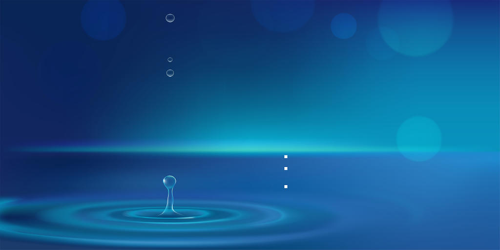 深蓝色波纹背景水滴地球节能节水节约用水展板背景