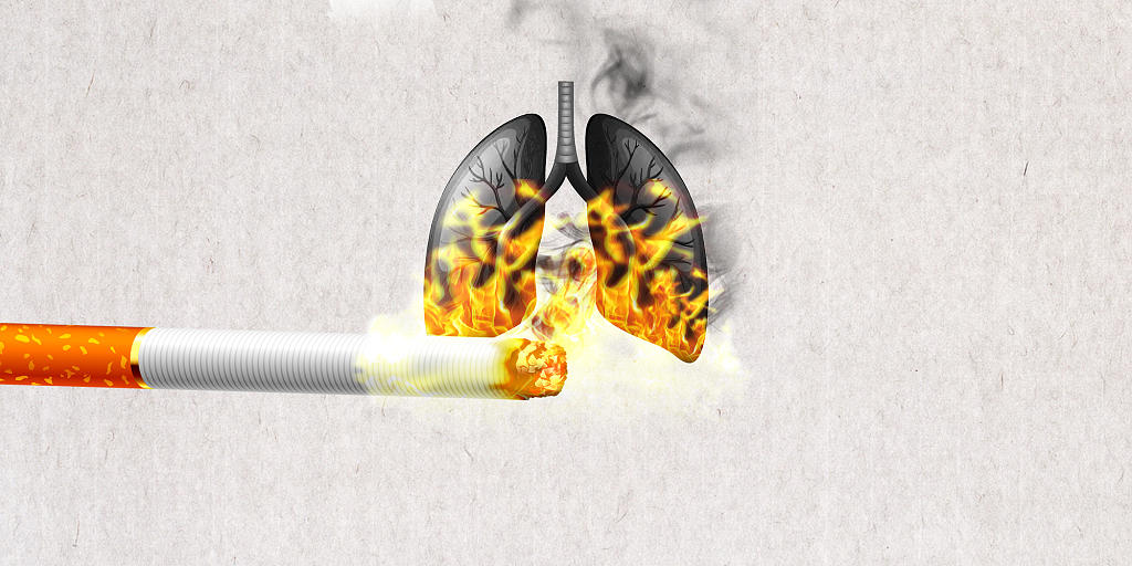 黄色简约香烟火焰肺部531禁止吸烟世界无烟日展板背景