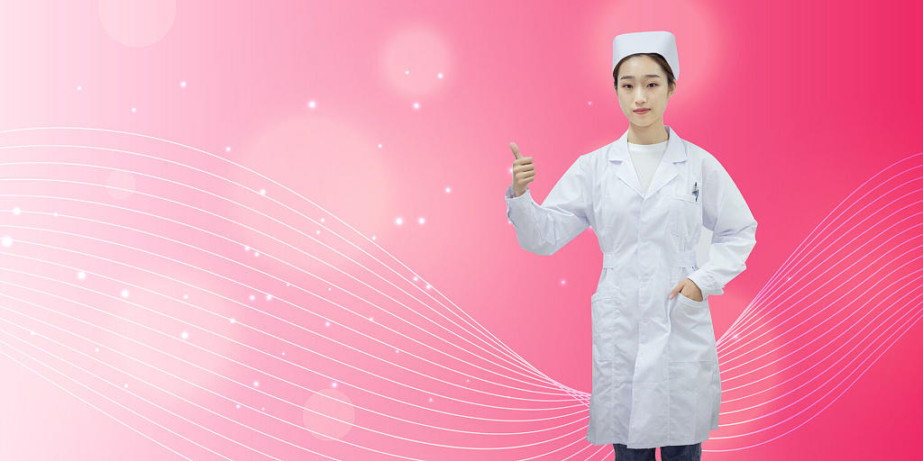 粉色星空线条实拍人物护士512护士节展板背景