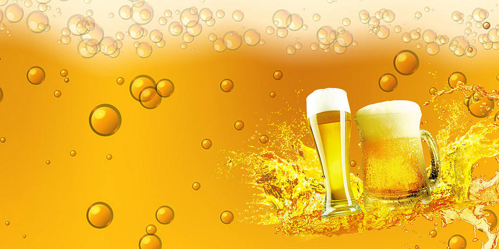 黄色简约啤酒泡沫夏日啤酒啤酒节展板背景夏日啤酒啤酒节背景