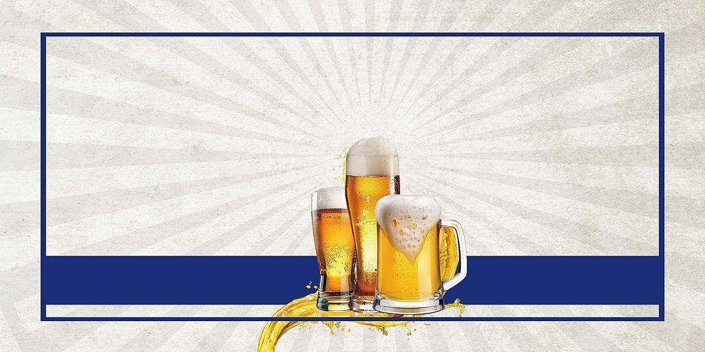 黄色简约啤酒啤酒泡沫啤酒杯夏日啤酒节展板背景夏日啤酒啤酒节背景