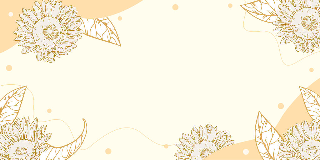黄色小清新向日葵活动展板背景