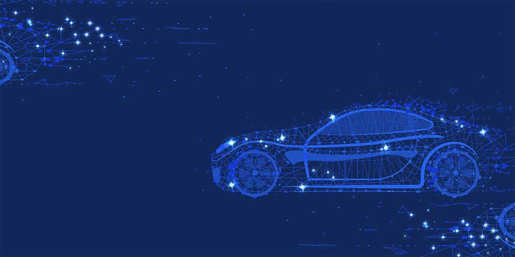 蓝色简约线条光效汽车展板背景汽车背景