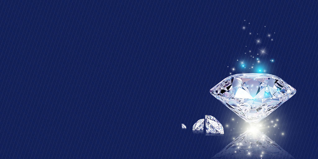 蓝色简约大气钻石光效珠宝展板背景
