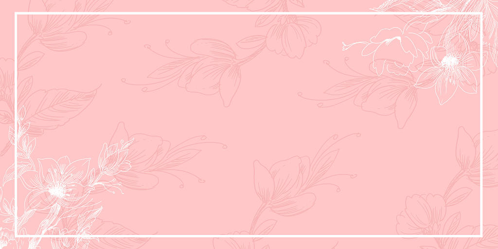 粉色小清新线性花卉边框展板背景