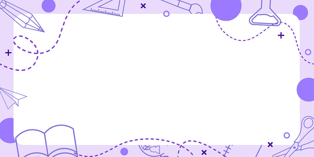 紫色小清新线性文具开学季展板背景