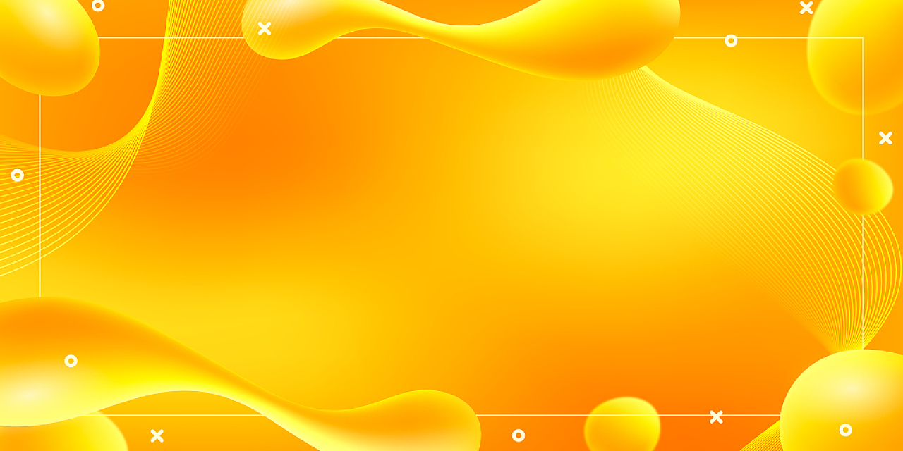 黄色渐变抽象线条形状边框展板背景