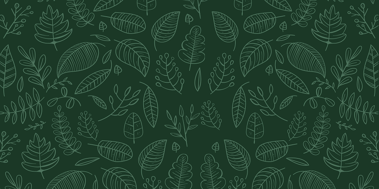 墨绿色简约手绘树叶叶子植物纹理展板背景