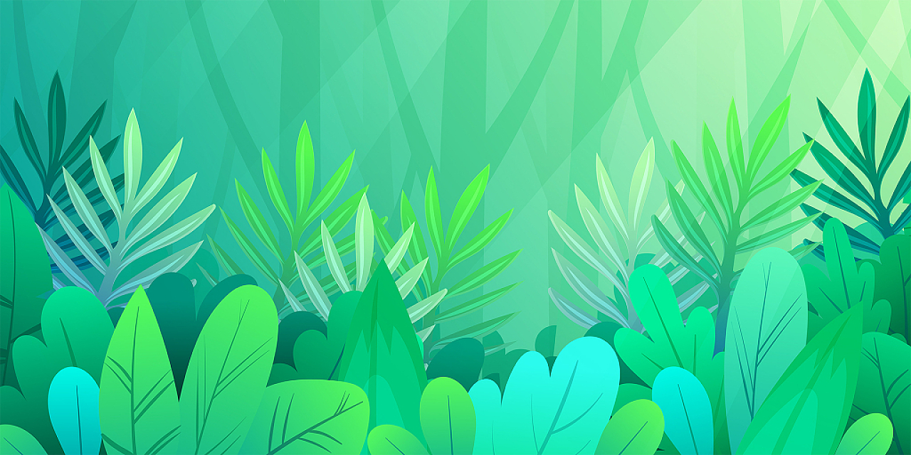 绿色渐变小清新树丛树林森林展板背景