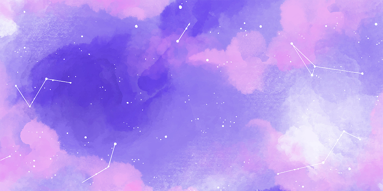 紫色渐变唯美水彩晕染星空太空星座展板背景ai免费下载 图星人
