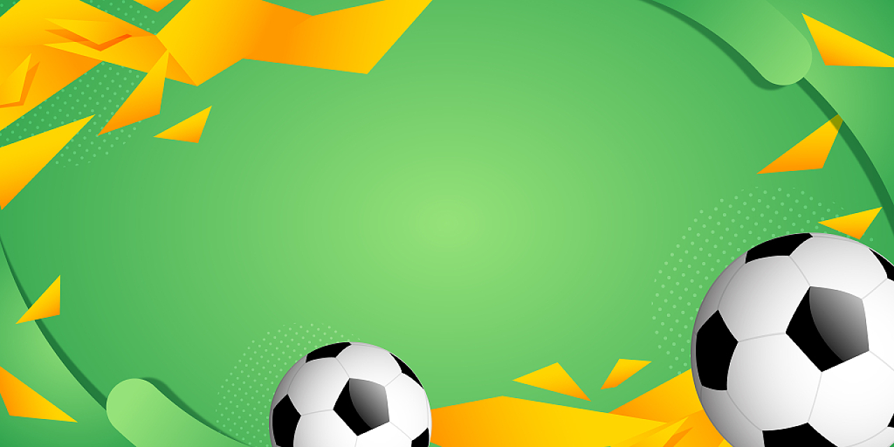 绿色小清新几何形状足球运动展板背景