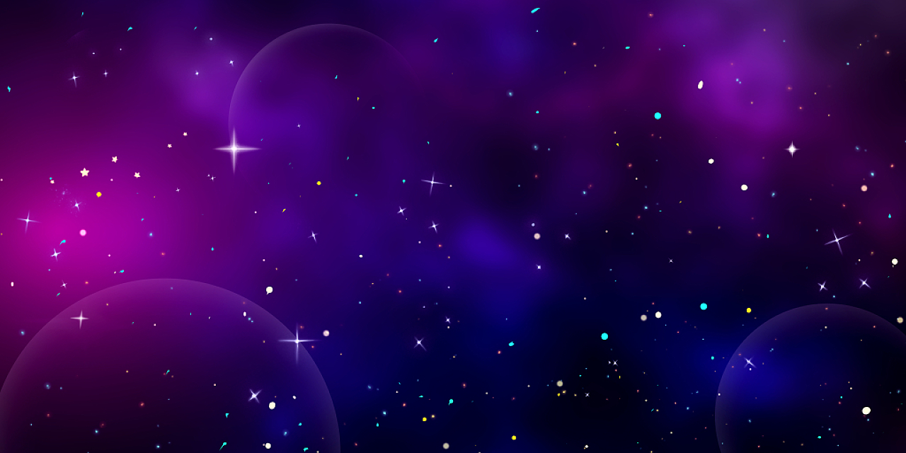 紫色梦幻星空太空宇宙星系绚丽繁星星球展板背景