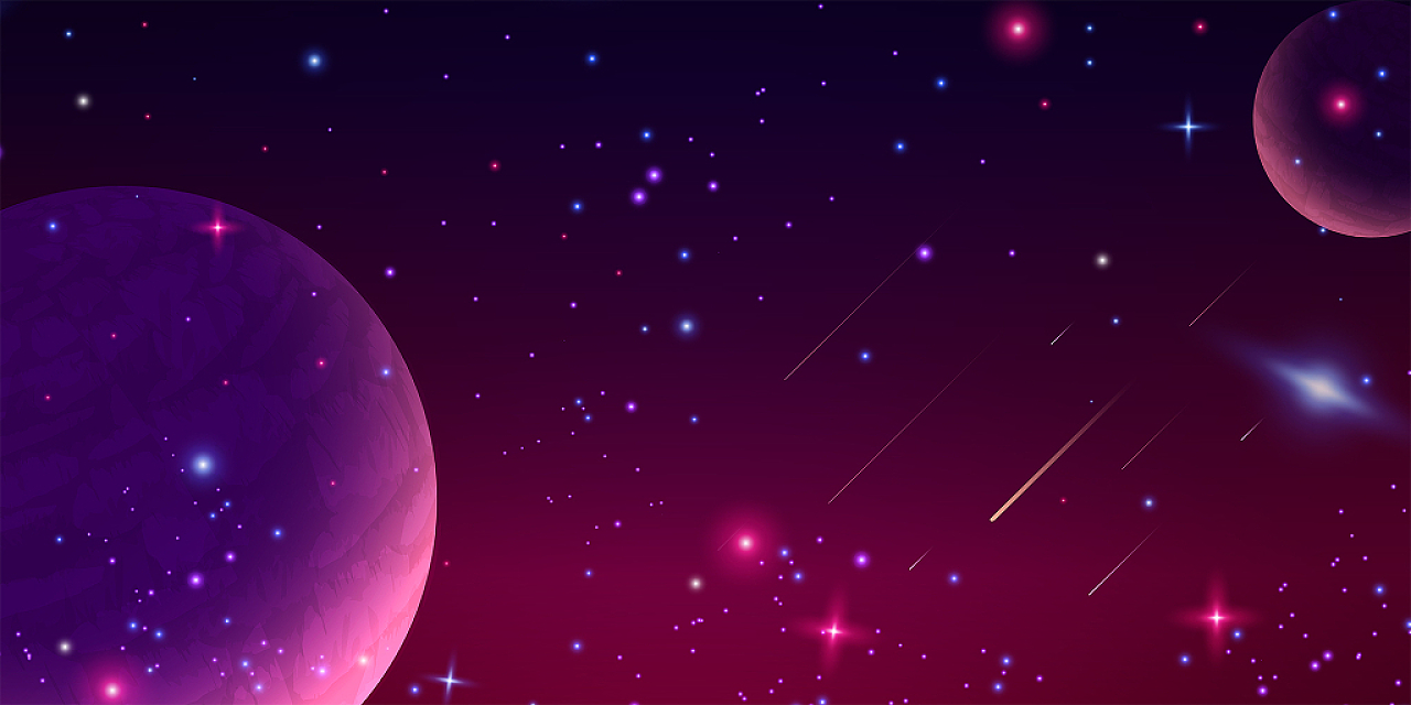 紫色唯美星空太空星球流星星星展板背景ai免费下载 图星人