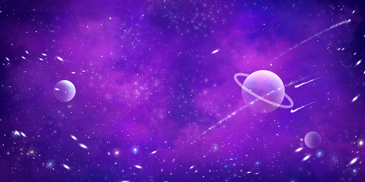 紫色唯美紫色系星空星球唯美宇宙太空宇宙银河展板背景
