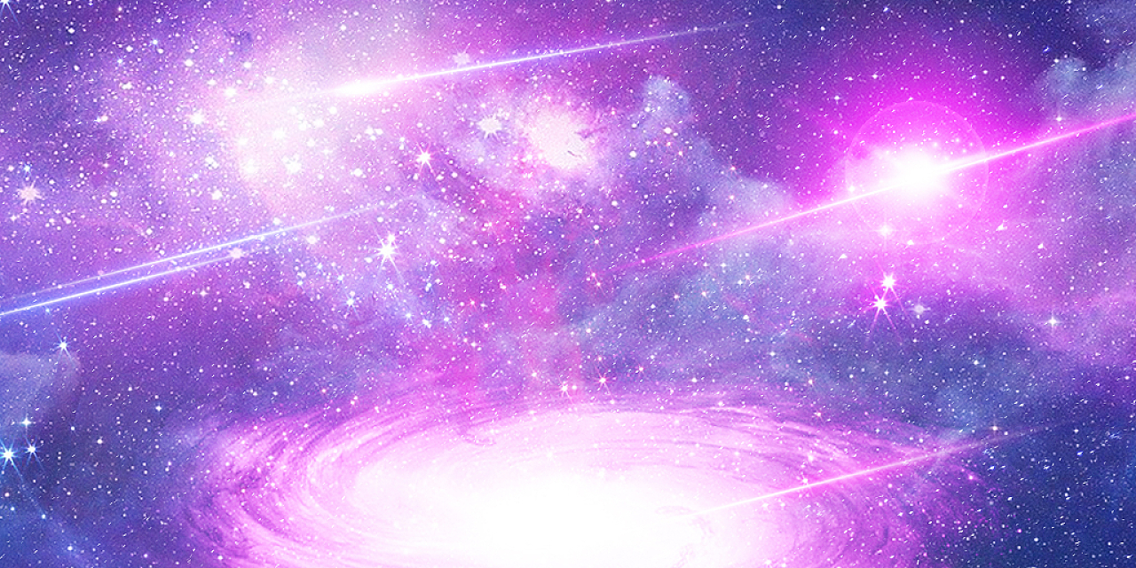 紫色蓝色场景大气光效星星星光旋涡紫色星空展板背景