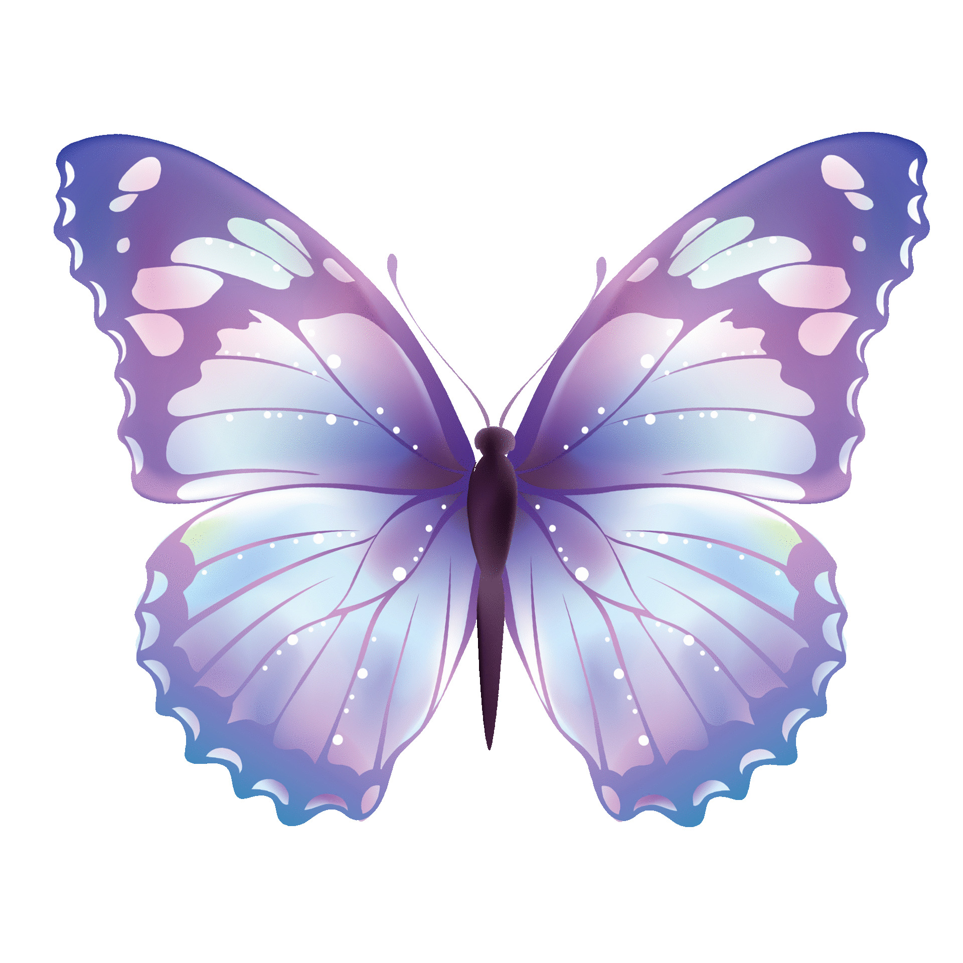 紫色卡通蝴蝶元素GIF动态图