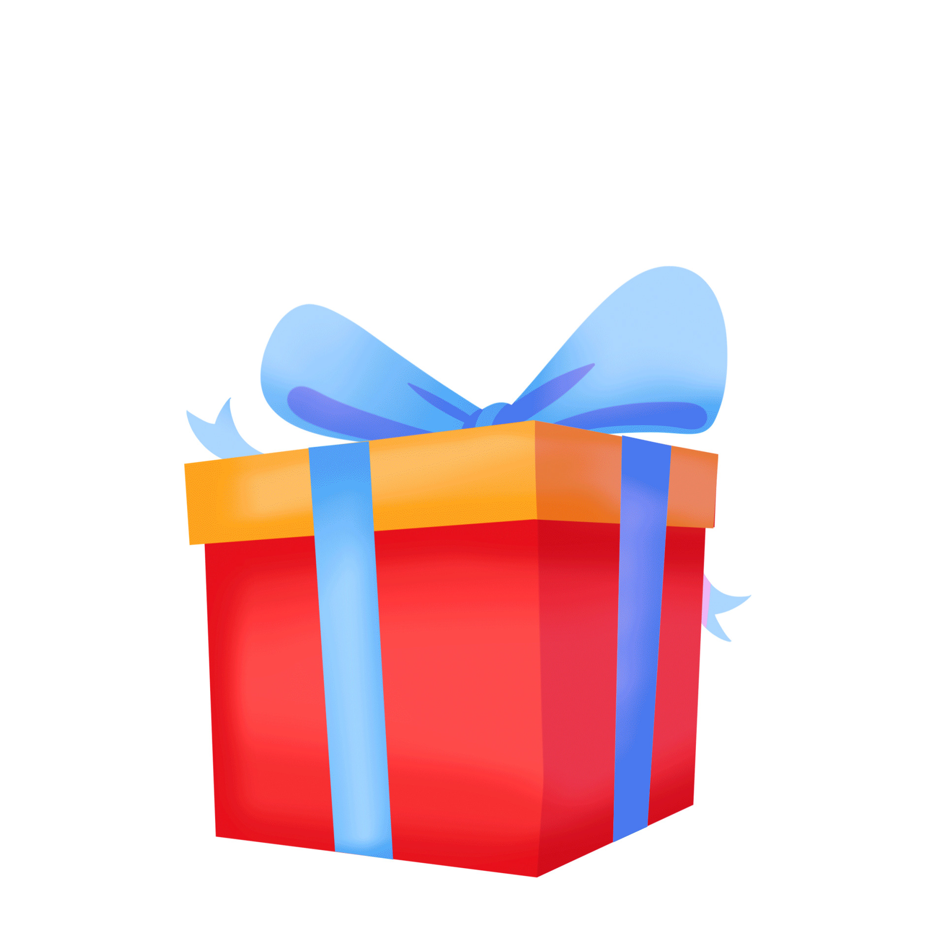 红色卡通礼物盒GIF动态图礼物盒元素