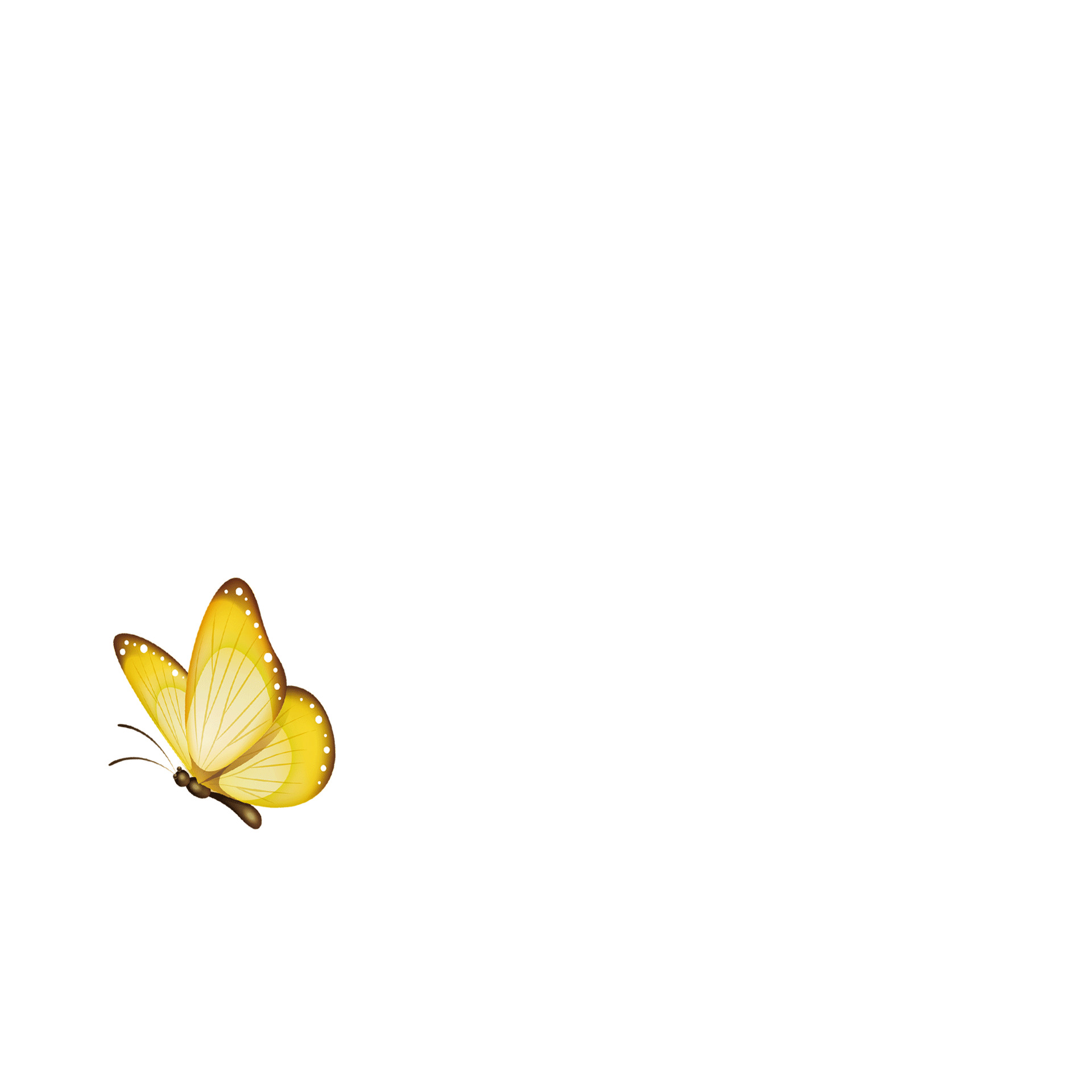 透底卡通黄色蝴蝶元素GIF动态图