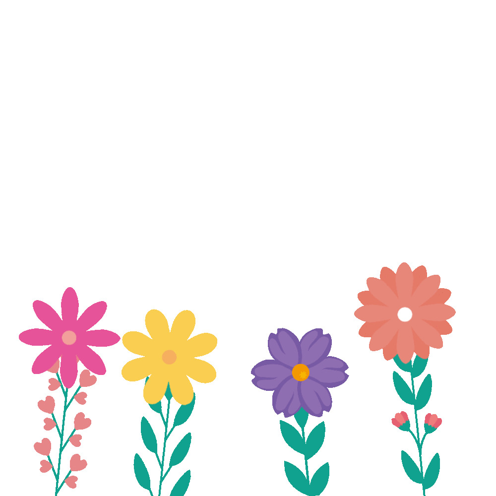 彩色卡通手绘花卉鲜花装饰GIF动态图花元素