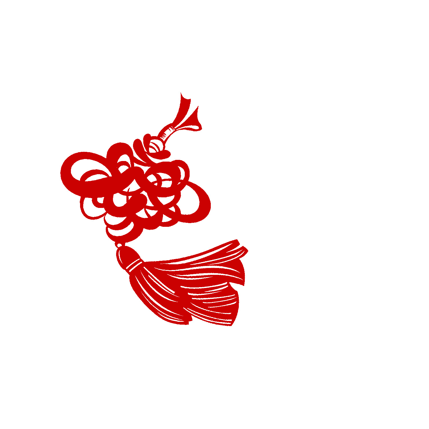 红色剪纸中国结元素GIF动态图
