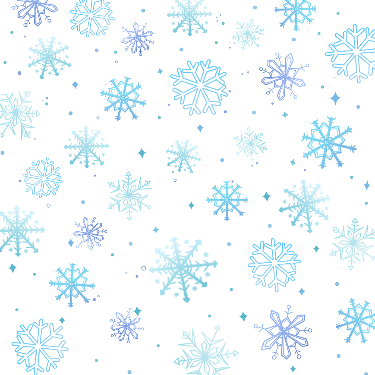 蓝色雪花冬季飘雪PNG背景图