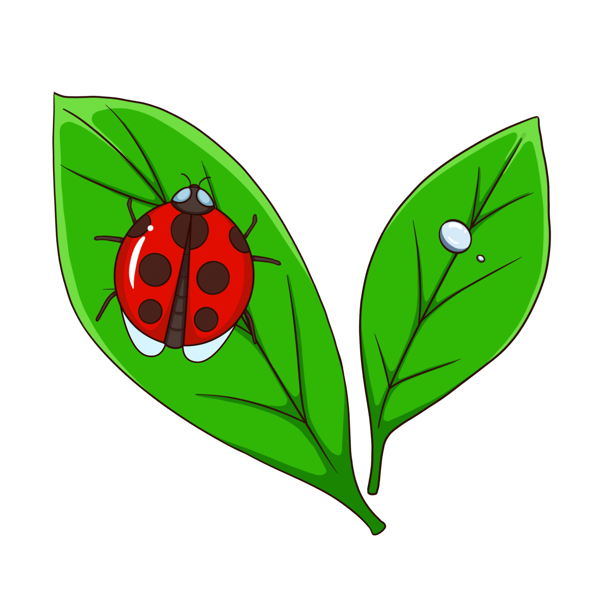 红色卡通瓢虫昆虫元素GIF动态图