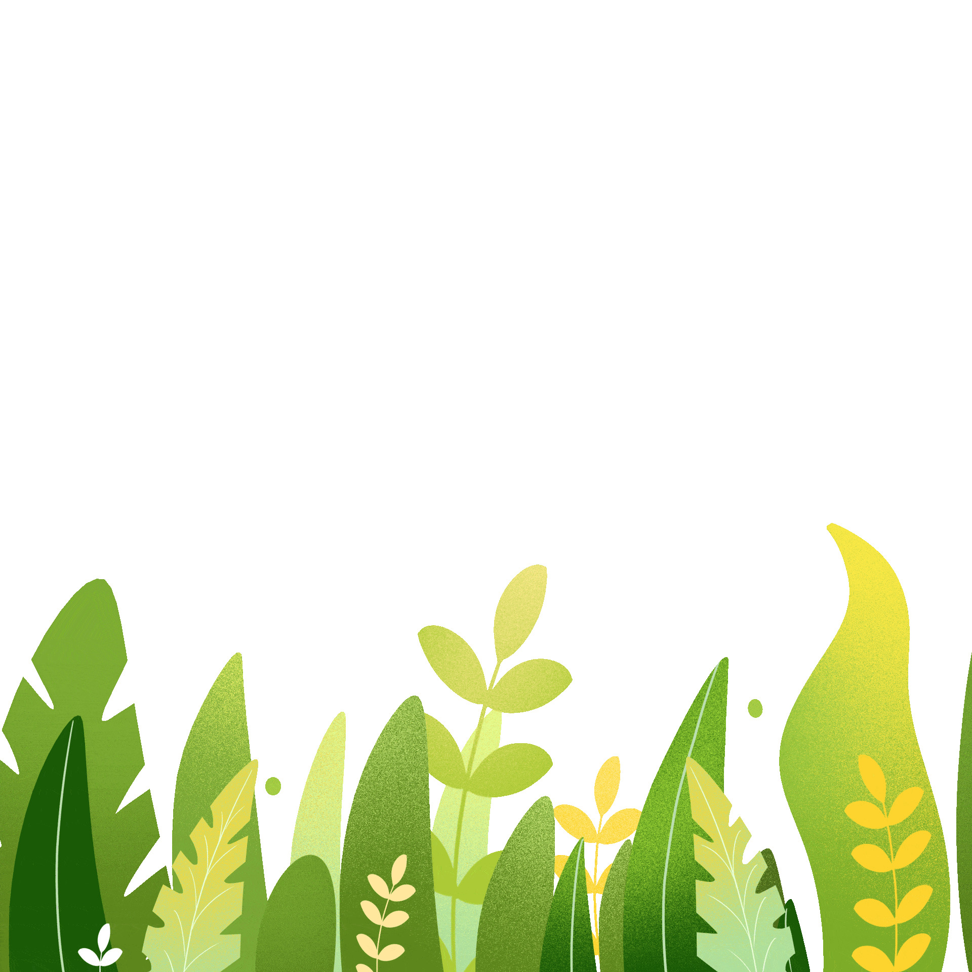 淡绿色草丛水草卡通元素动态GIF图叶子草丛元素