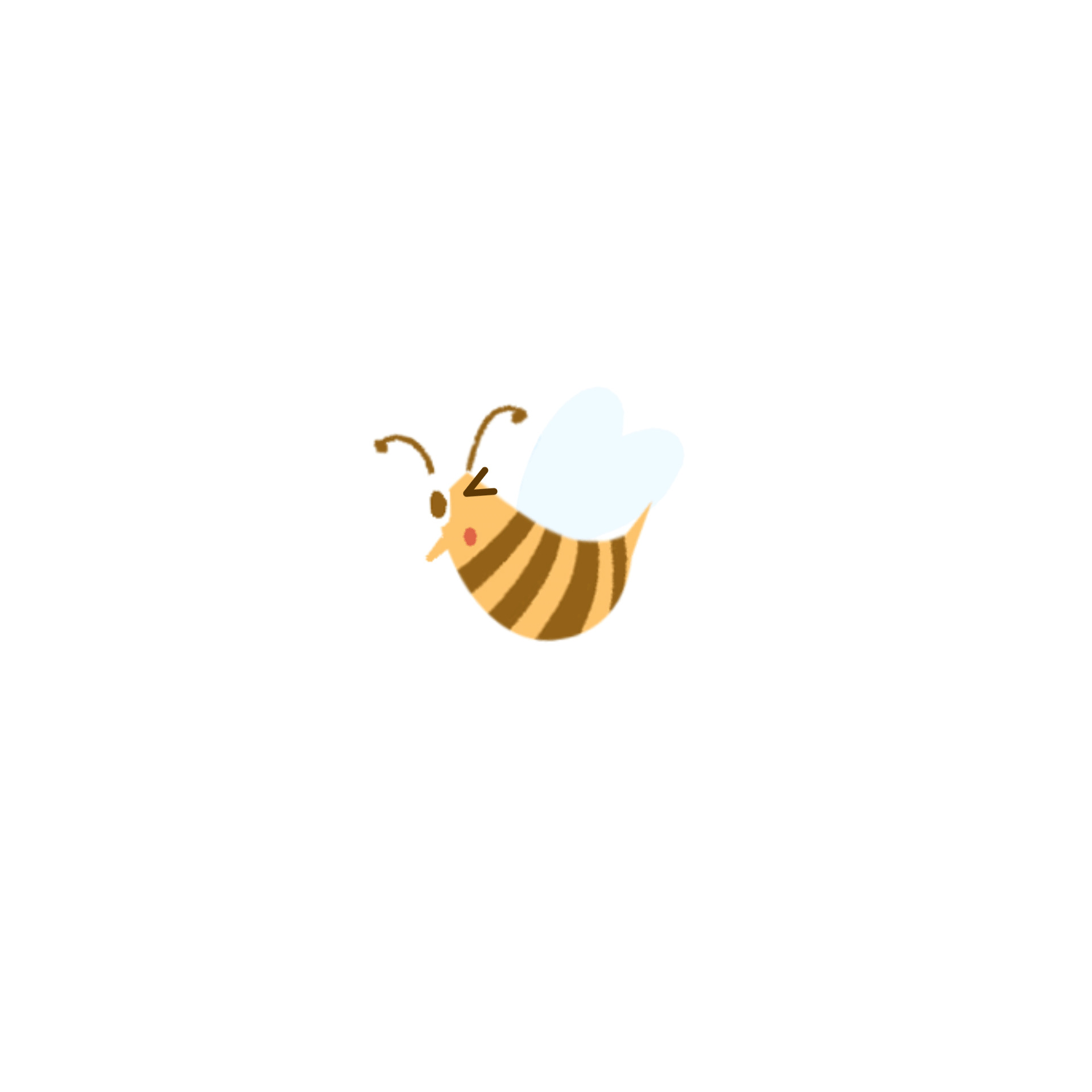 黄色卡通蜜蜂元素GIF动态图