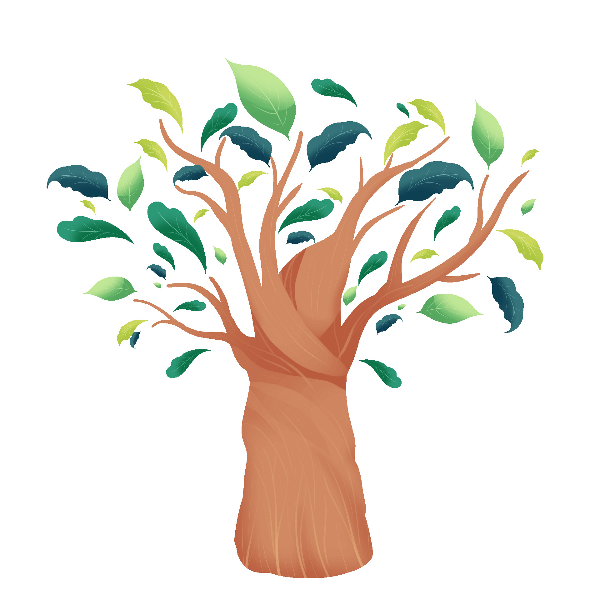 卡通植物树木春天元素GIF动态图植物发芽元素