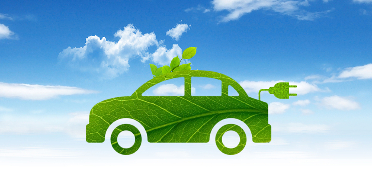 绿色新能源汽车新能源汽车背景展板背景