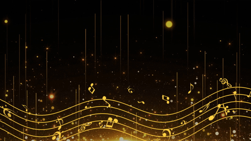 金色唯美浪漫音乐音符五线谱GIF动态图音符背景