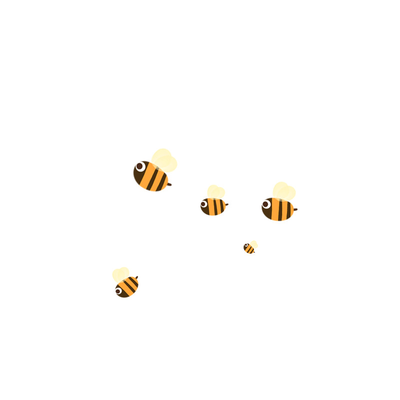黑黄色卡通蜜蜂元素gif动态图