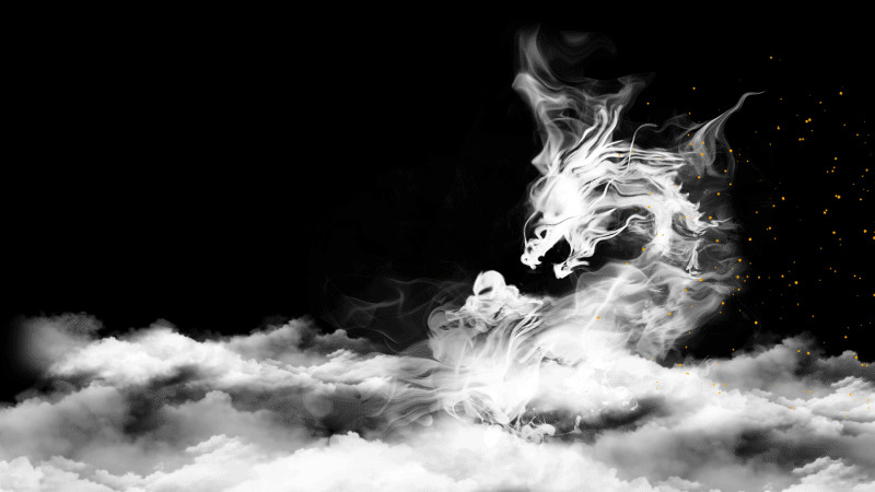 白色烟雾龙抬头云元素龙抬头龙元素