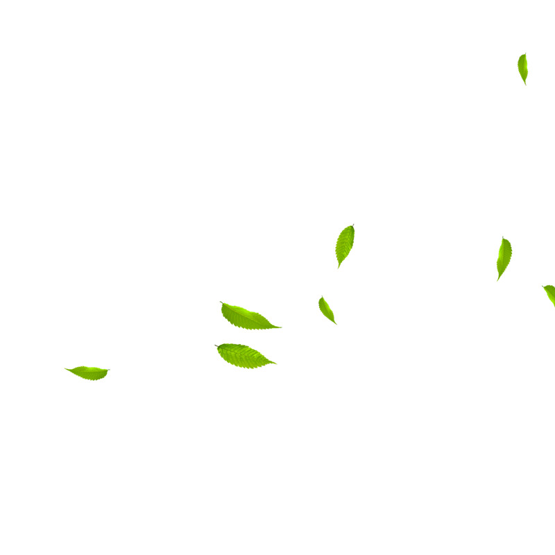 绿色卡通树叶飘落元素GIF植树节绿叶元素