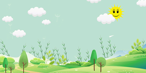 发绿色草原卡通背景绿色卡通草原背景GIF动态图植树节背景