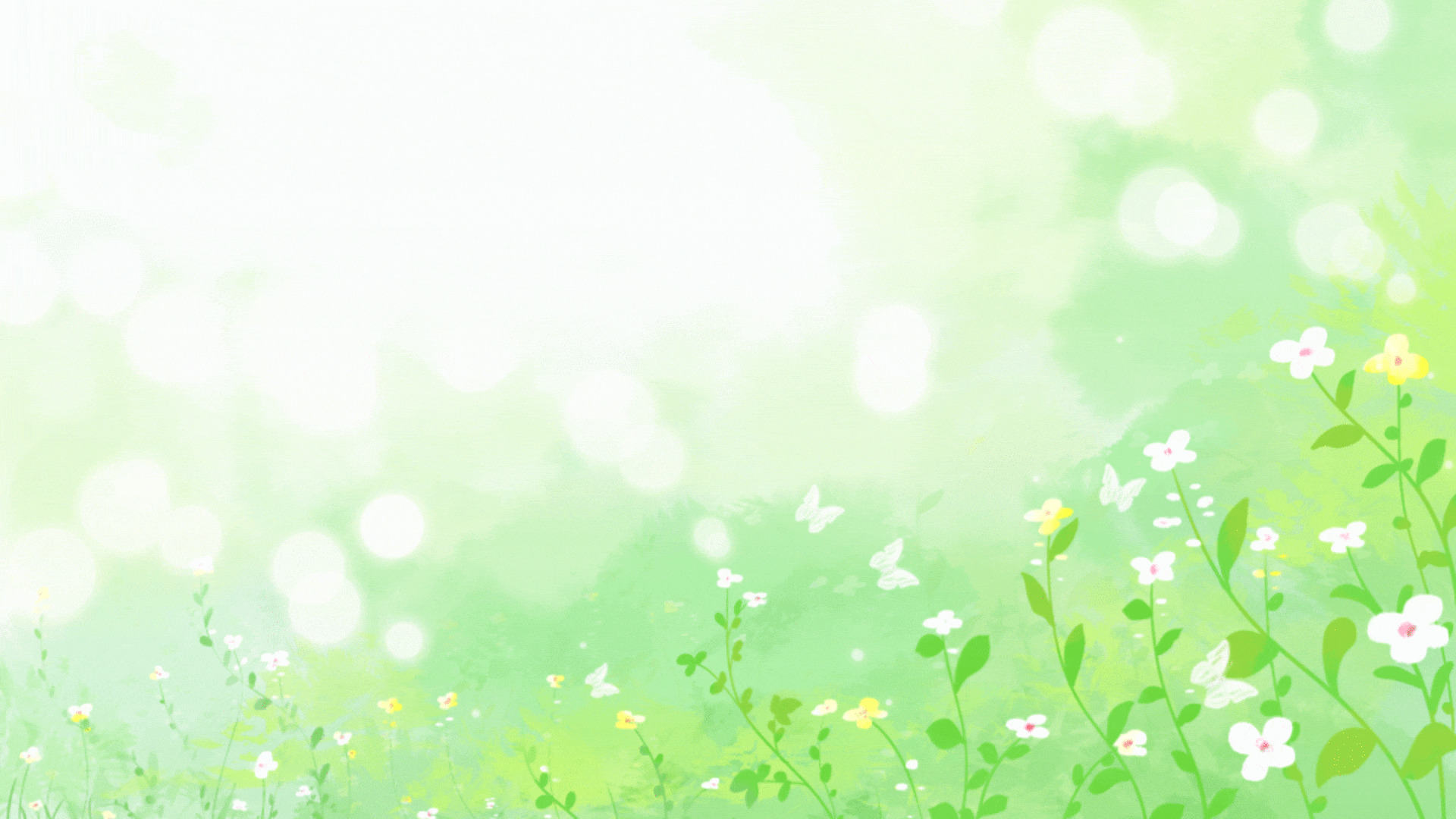 春分绿色清新花丛背景元素GIF动态图背景