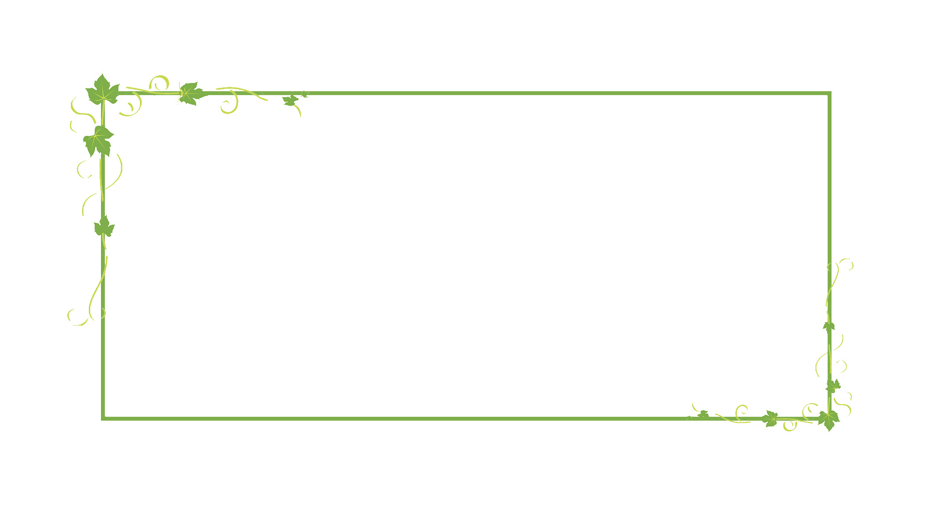 绿色手绘树叶线条边框GIF动态图树叶边框