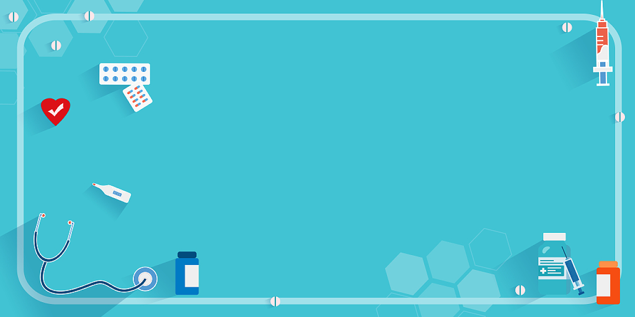 蓝色底色卡通医疗器械元素全球疫情展板背景