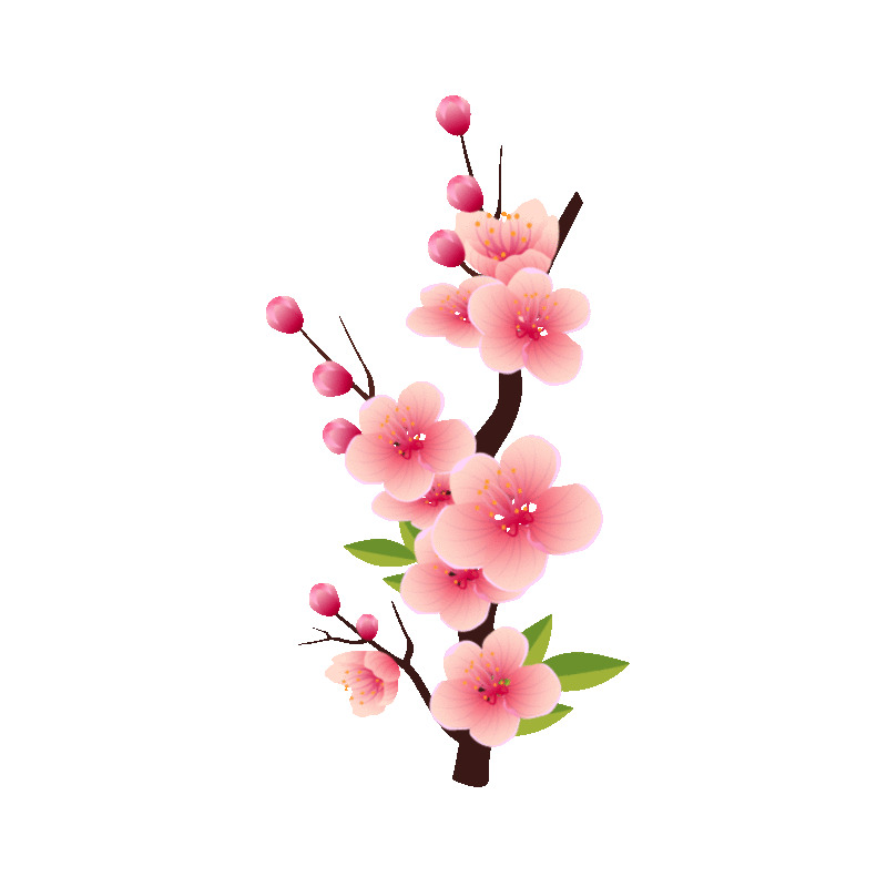 粉色美丽春天樱花元素GIF动态图
