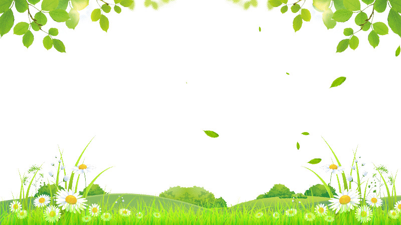 绿色卡通春天树叶元素背景GIF花草边框元素