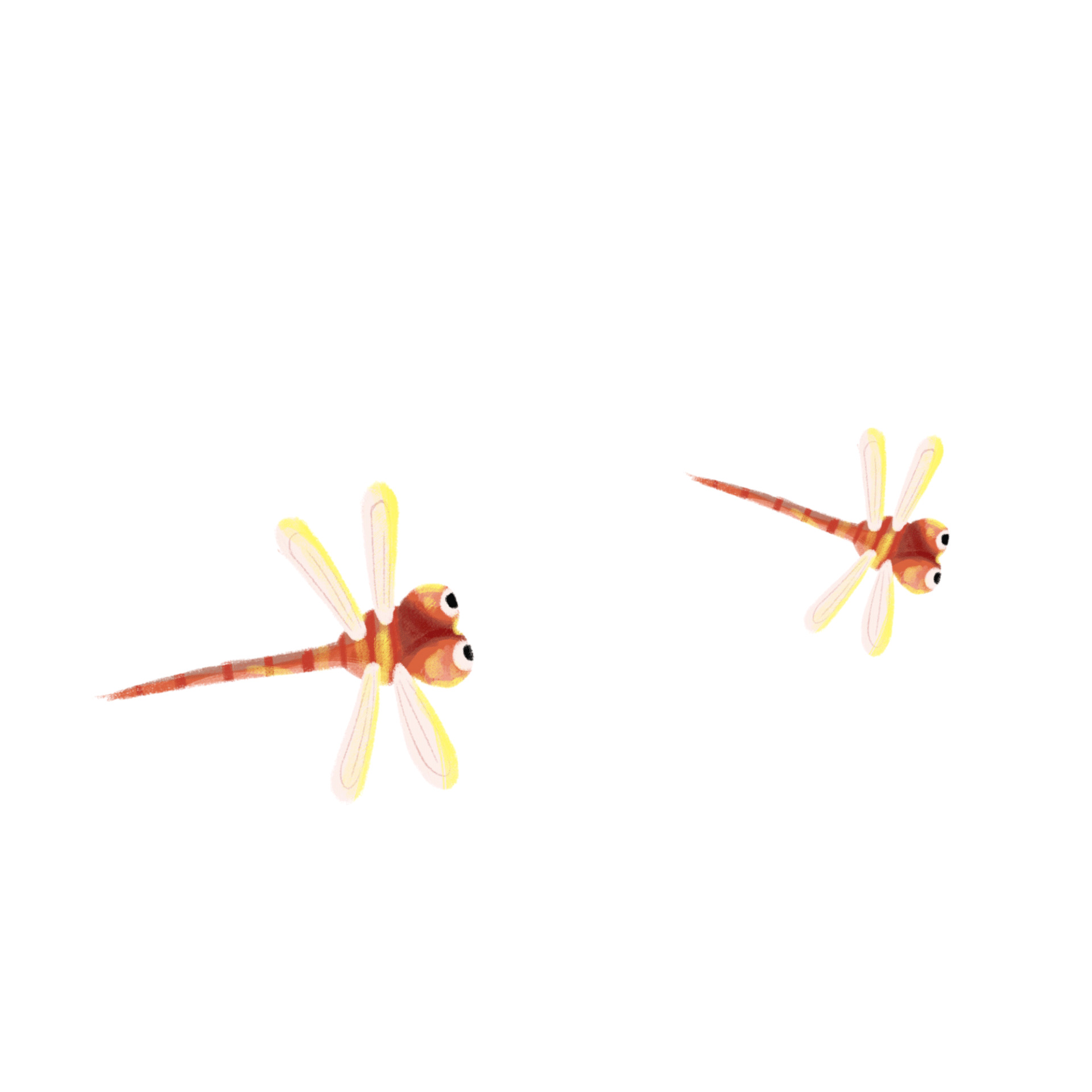 卡通手绘蜻蜓昆虫元素GIF蜻蜓元素