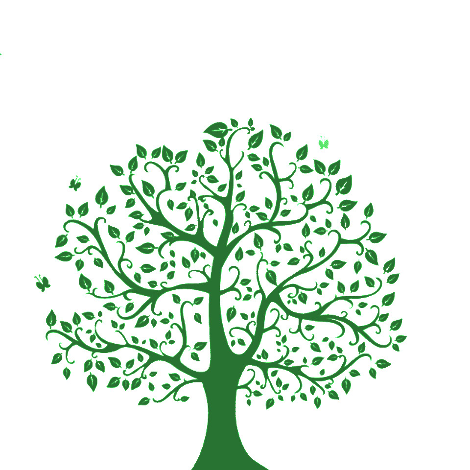 绿色树木生长元素GIF动态图树叶元素
