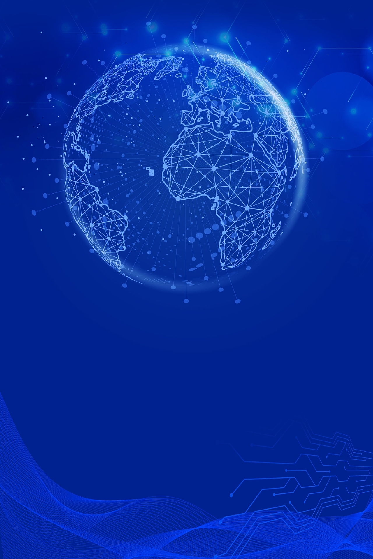 蓝色科技感纹理地球光效地球日海报背景世界地球日psd免费下载 图星人
