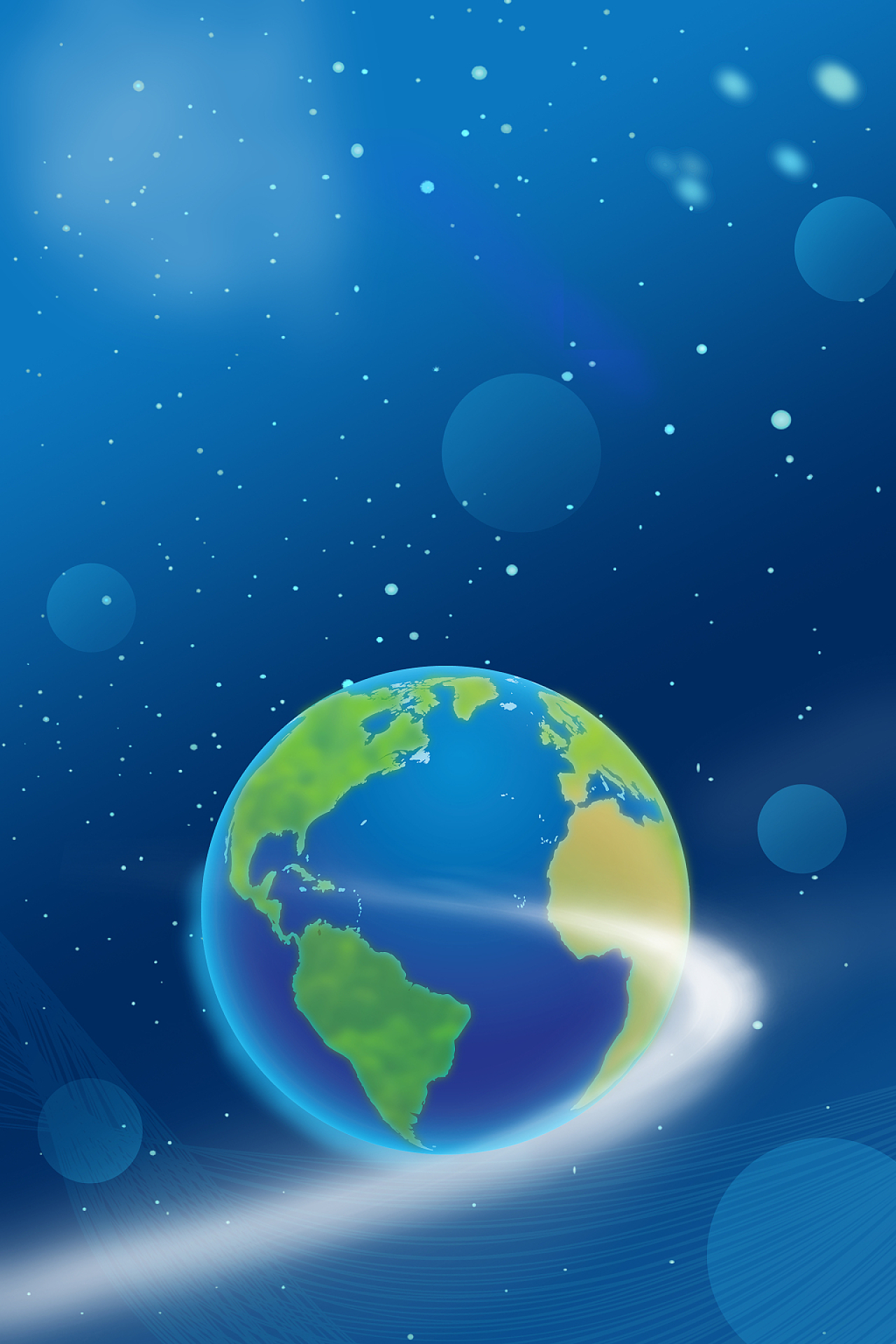 蓝色科技感星球世界地球日海报背景psd免费下载 图星人