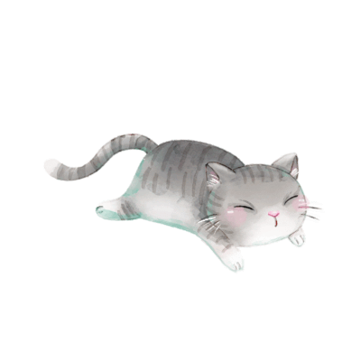 灰色中国风小猫动物元素GIF动态图猫元素