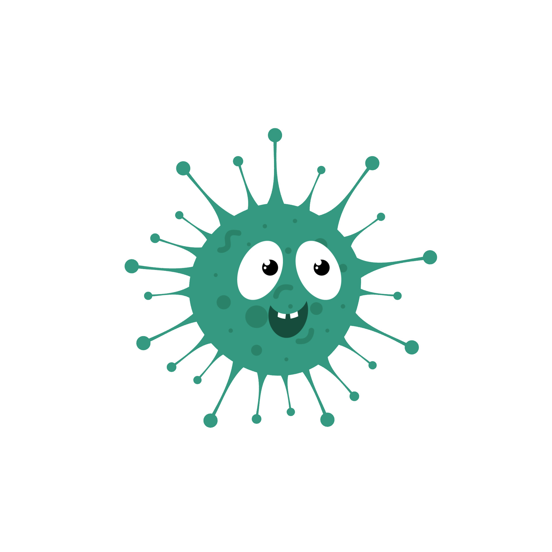 绿色手绘卡通病毒细菌元素GIF