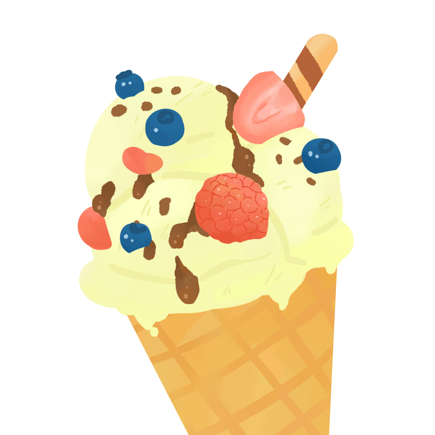 夏季冰淇淋元素GIF动态图游泳元素