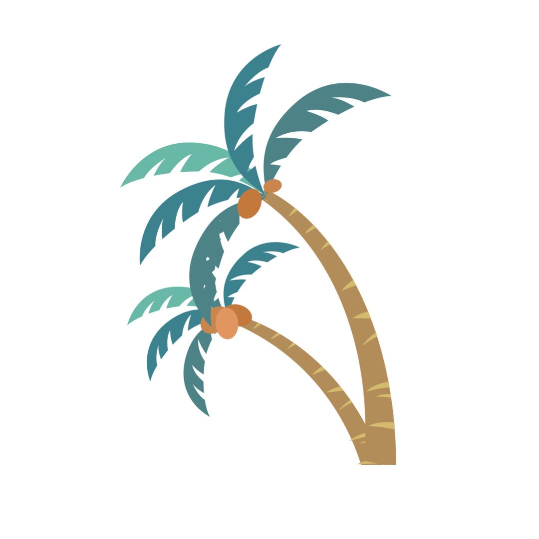 卡通植物水果夏天树木椰子树元素GIF动态图