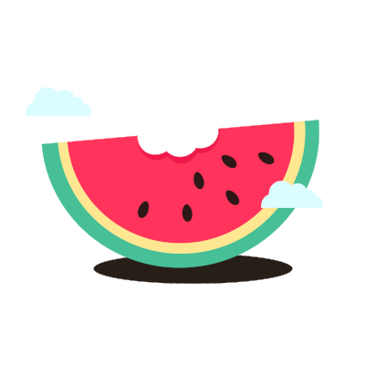 卡通西瓜水果夏天清凉元素GIF动态图西瓜元素